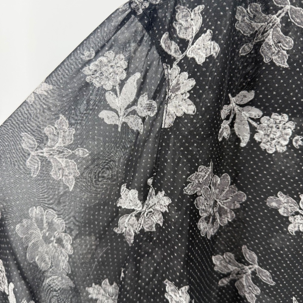 Lane Bryant Black Fairy Dot Sheer Ruffle Whimsygoth Blouse Size 22 - Picture 4 of 10